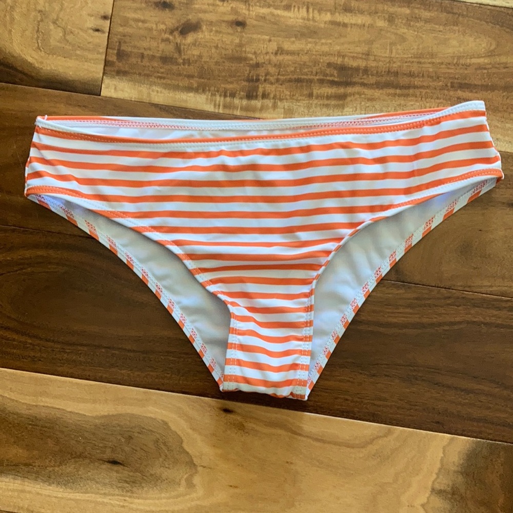 ⭐️⭐️Shein  - Orange & White stripe bikini bottom - size L